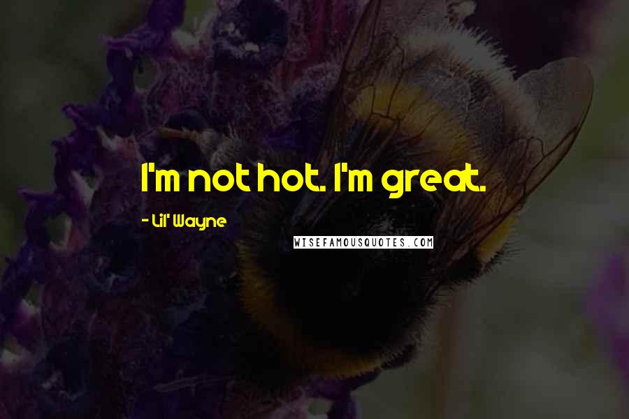 Lil' Wayne Quotes: I'm not hot. I'm great.