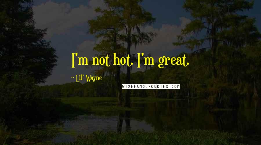 Lil' Wayne Quotes: I'm not hot. I'm great.