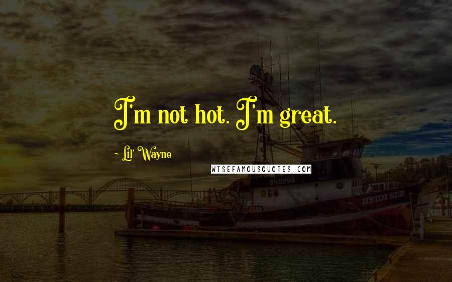 Lil' Wayne Quotes: I'm not hot. I'm great.