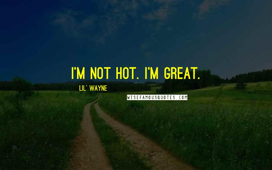 Lil' Wayne Quotes: I'm not hot. I'm great.