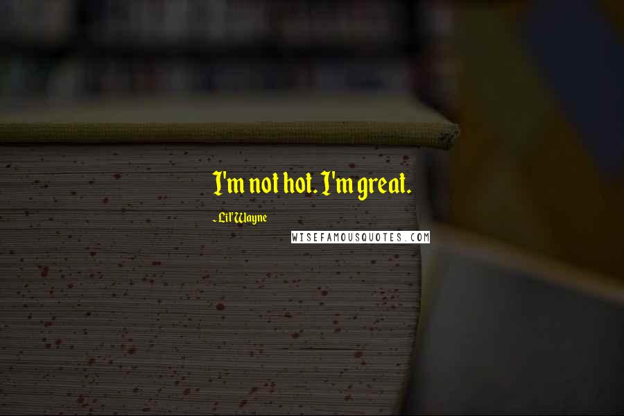 Lil' Wayne Quotes: I'm not hot. I'm great.