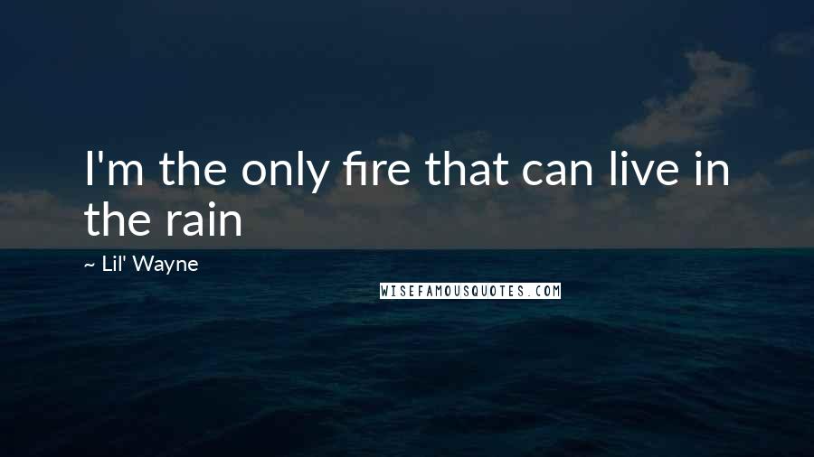 Lil' Wayne Quotes: I'm the only fire that can live in the rain