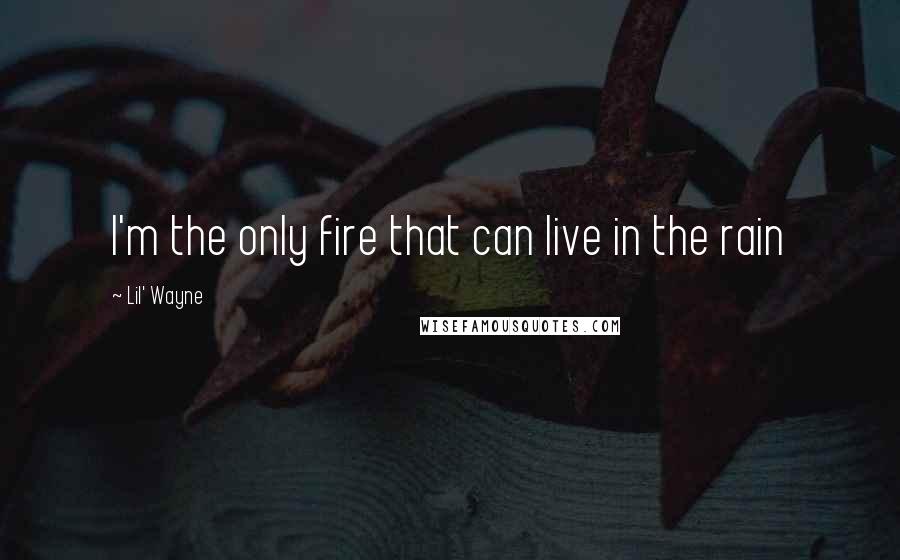 Lil' Wayne Quotes: I'm the only fire that can live in the rain