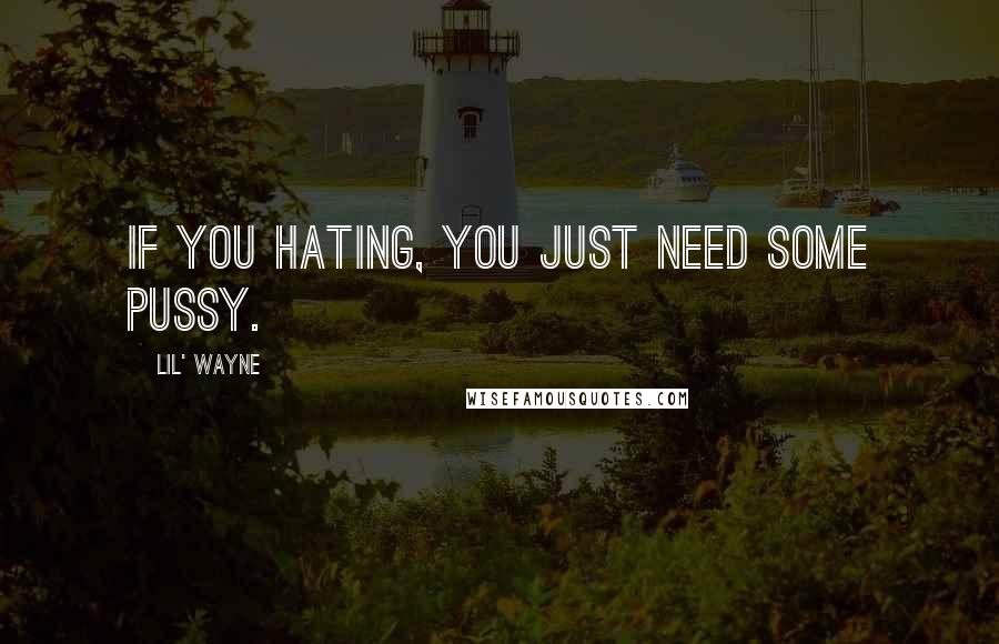 Lil' Wayne Quotes: If you hating, you just need some pussy.
