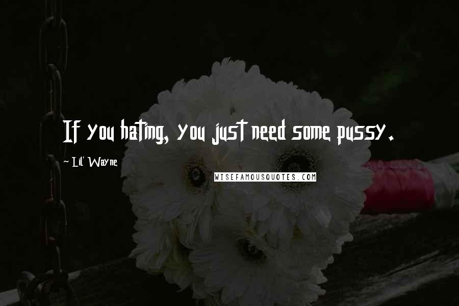 Lil' Wayne Quotes: If you hating, you just need some pussy.