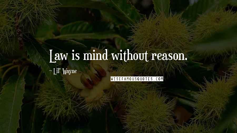 Lil' Wayne Quotes: Law is mind without reason.