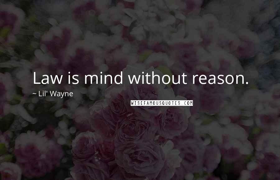 Lil' Wayne Quotes: Law is mind without reason.