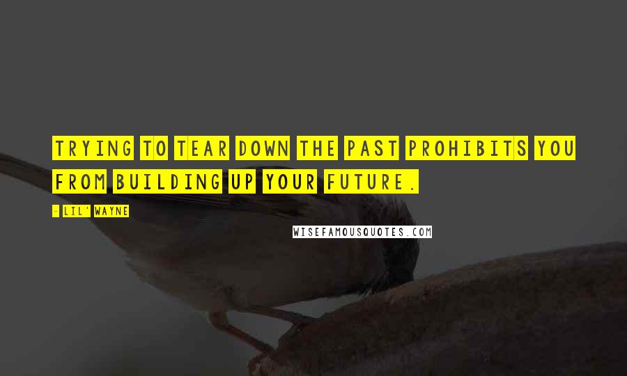 Lil' Wayne Quotes: Trying to tear down the past prohibits you from building up your future.