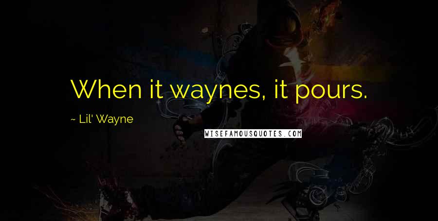 Lil' Wayne Quotes: When it waynes, it pours.