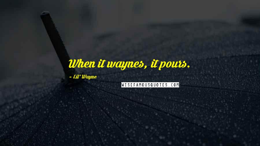 Lil' Wayne Quotes: When it waynes, it pours.