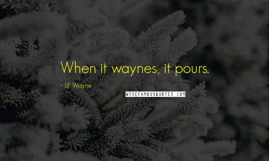 Lil' Wayne Quotes: When it waynes, it pours.
