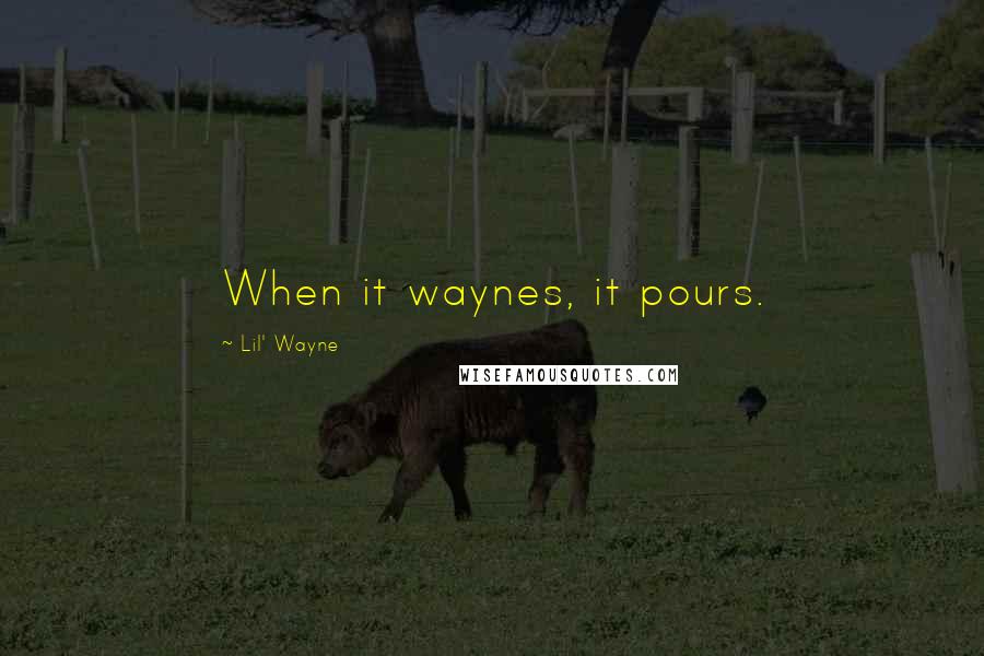 Lil' Wayne Quotes: When it waynes, it pours.