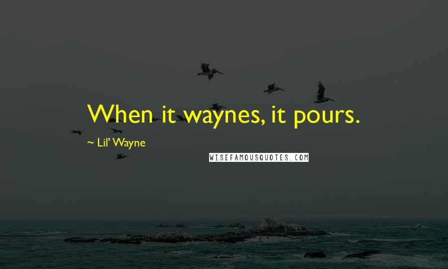 Lil' Wayne Quotes: When it waynes, it pours.