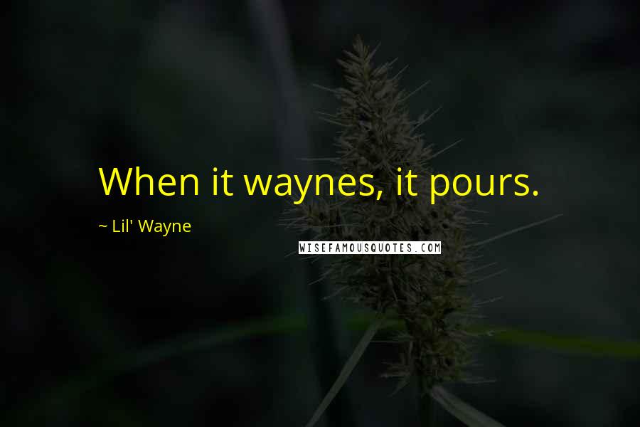 Lil' Wayne Quotes: When it waynes, it pours.