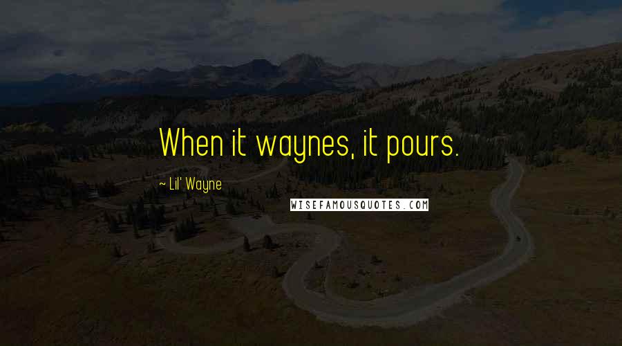 Lil' Wayne Quotes: When it waynes, it pours.