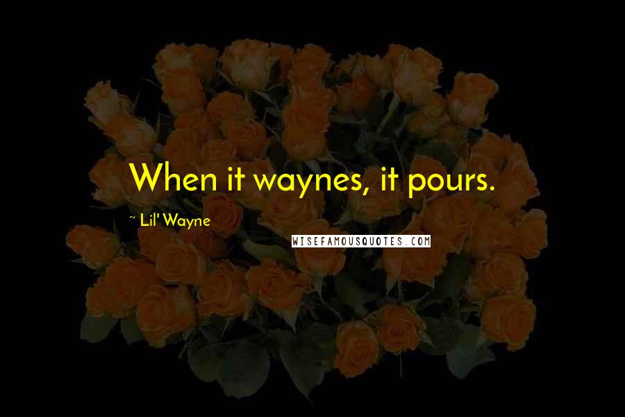 Lil' Wayne Quotes: When it waynes, it pours.