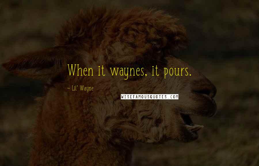 Lil' Wayne Quotes: When it waynes, it pours.