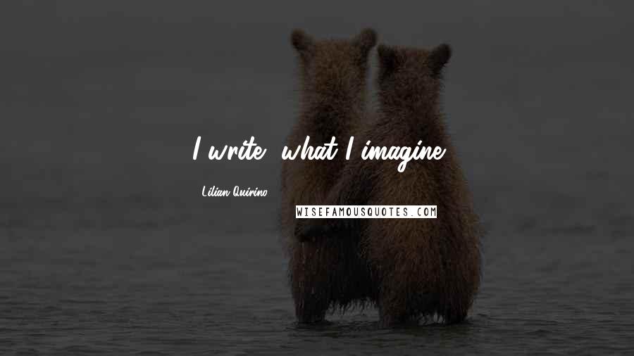 Lilian Quirino Quotes: I write, what I imagine