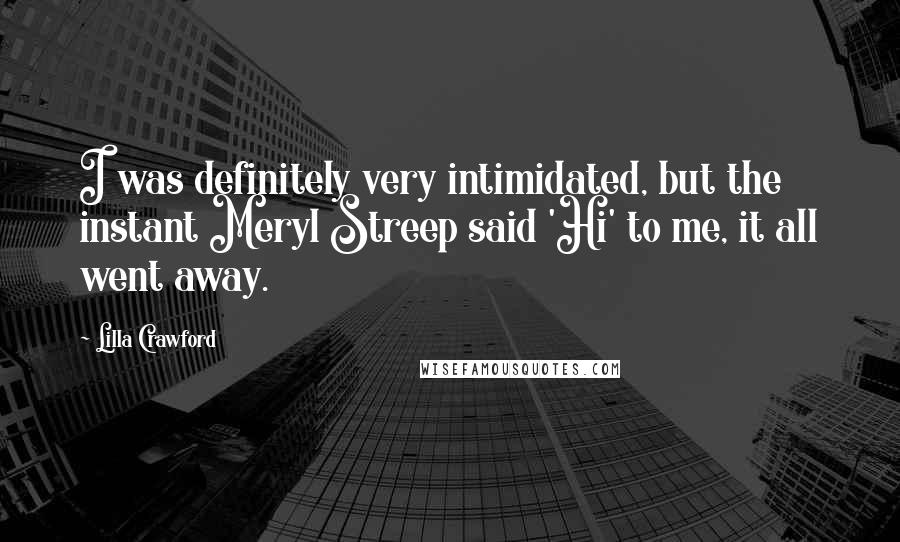 Lilla Crawford Quotes: I was definitely very intimidated, but the instant Meryl Streep said 'Hi' to me, it all went away.
