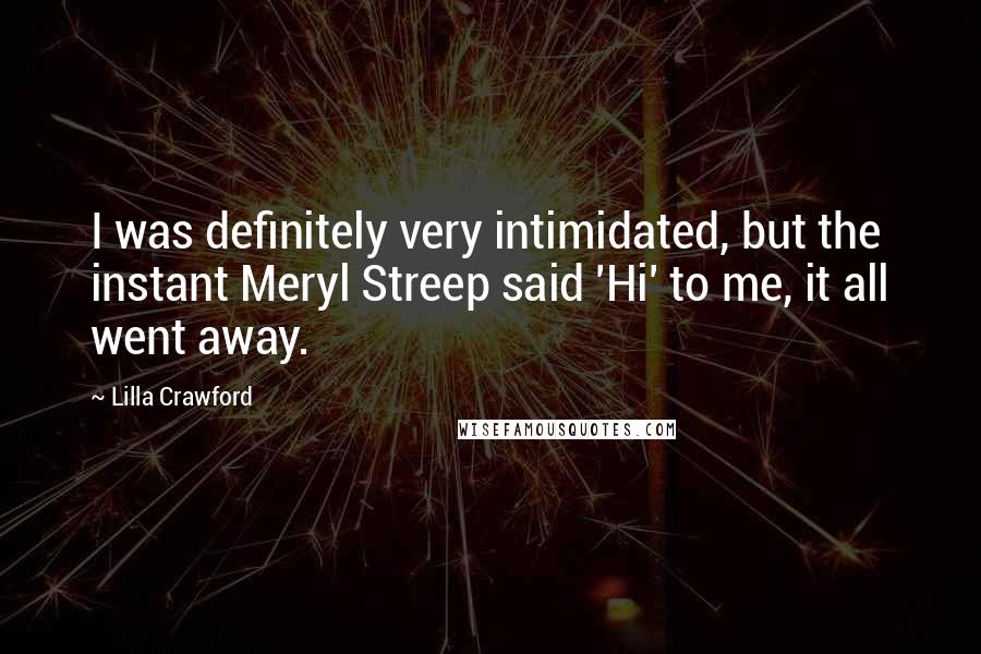 Lilla Crawford Quotes: I was definitely very intimidated, but the instant Meryl Streep said 'Hi' to me, it all went away.