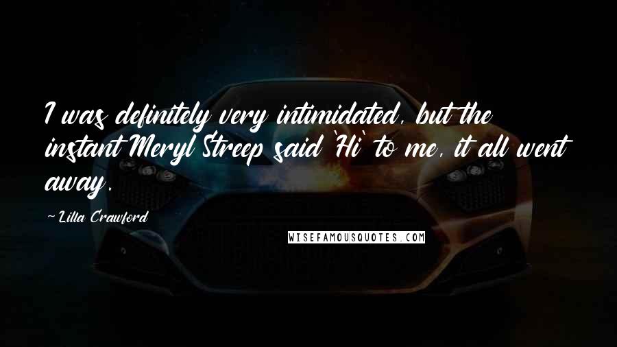 Lilla Crawford Quotes: I was definitely very intimidated, but the instant Meryl Streep said 'Hi' to me, it all went away.