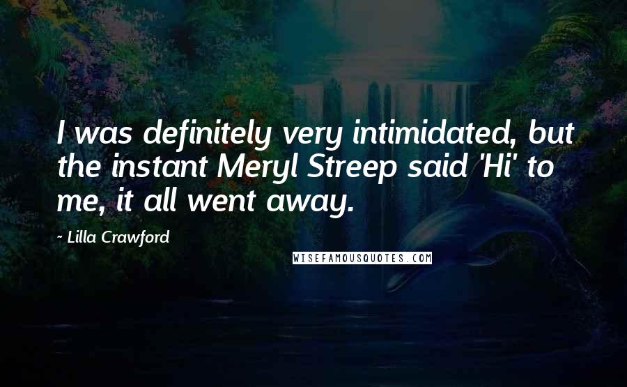 Lilla Crawford Quotes: I was definitely very intimidated, but the instant Meryl Streep said 'Hi' to me, it all went away.