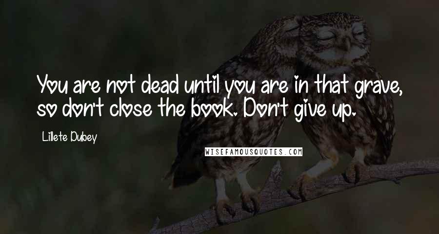 Lillete Dubey Quotes: You are not dead until you are in that grave, so don't close the book. Don't give up.