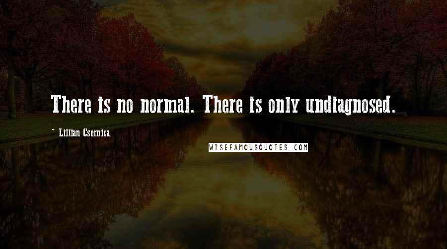 Lillian Csernica Quotes: There is no normal. There is only undiagnosed.