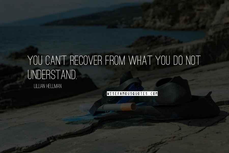 Lillian Hellman Quotes: You can't recover from what you do not understand.