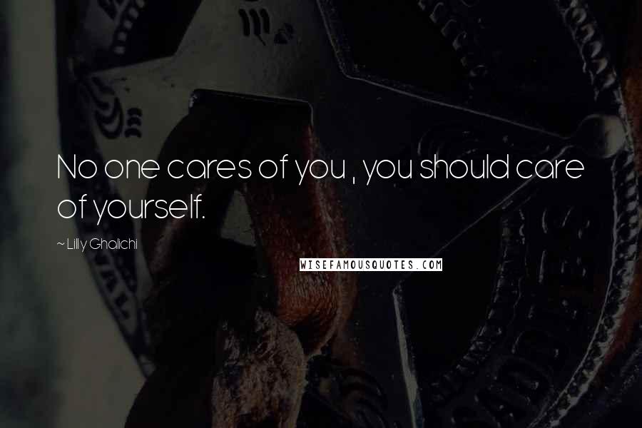 Lilly Ghalichi Quotes: No one cares of you , you should care of yourself.