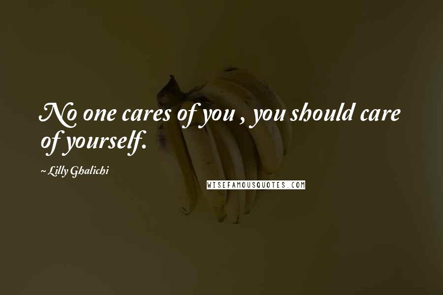 Lilly Ghalichi Quotes: No one cares of you , you should care of yourself.