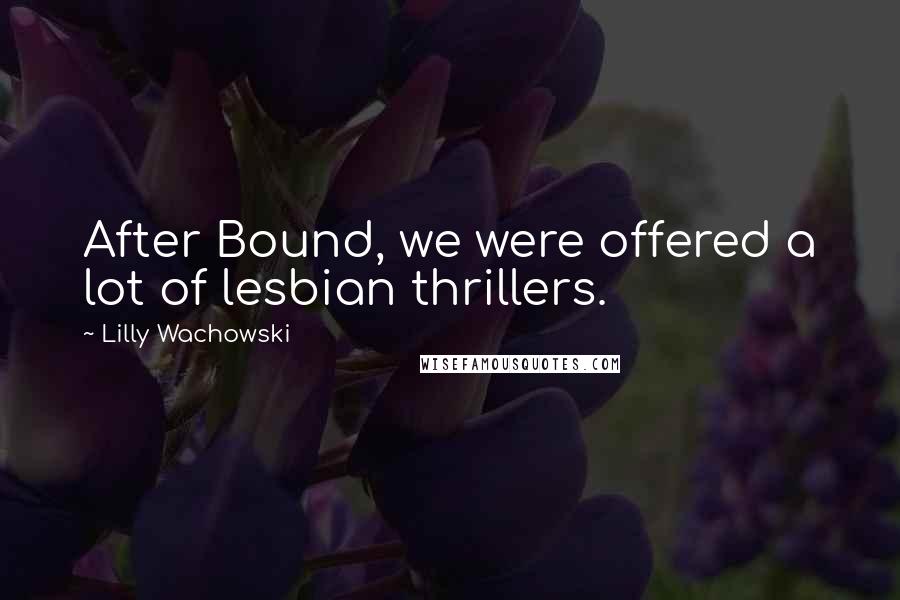 Lilly Wachowski Quotes: After Bound, we were offered a lot of lesbian thrillers.