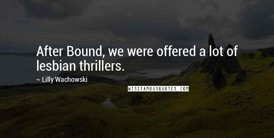 Lilly Wachowski Quotes: After Bound, we were offered a lot of lesbian thrillers.