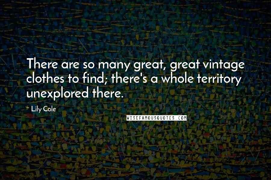 Lily Cole Quotes: There are so many great, great vintage clothes to find; there's a whole territory unexplored there.