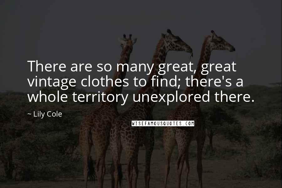 Lily Cole Quotes: There are so many great, great vintage clothes to find; there's a whole territory unexplored there.