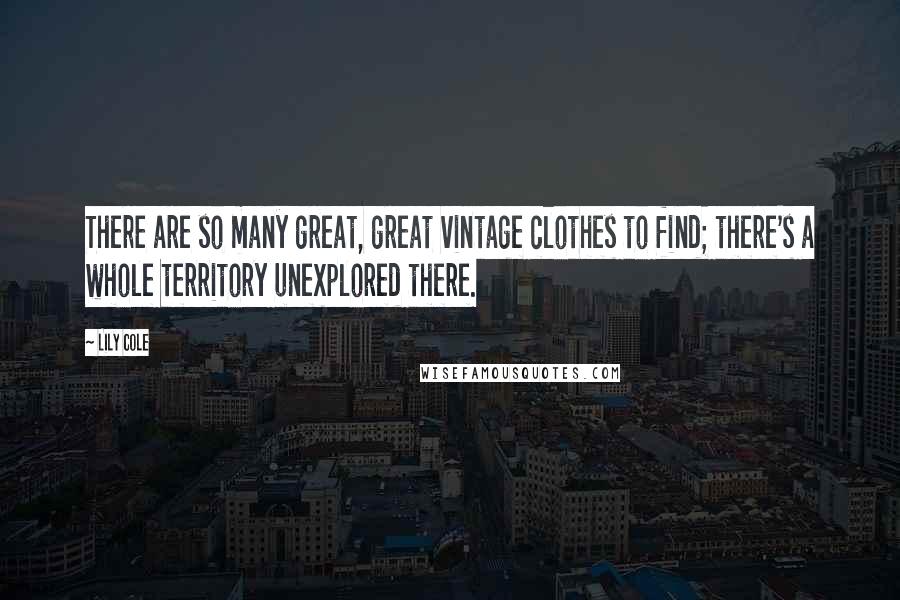 Lily Cole Quotes: There are so many great, great vintage clothes to find; there's a whole territory unexplored there.