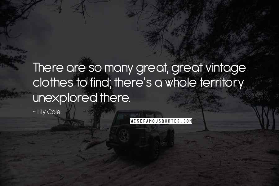 Lily Cole Quotes: There are so many great, great vintage clothes to find; there's a whole territory unexplored there.