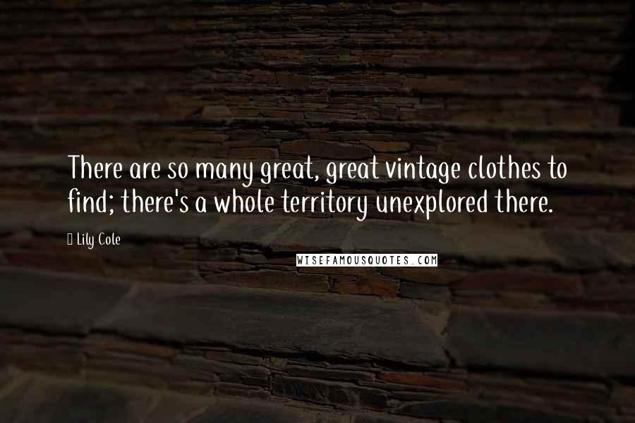 Lily Cole Quotes: There are so many great, great vintage clothes to find; there's a whole territory unexplored there.