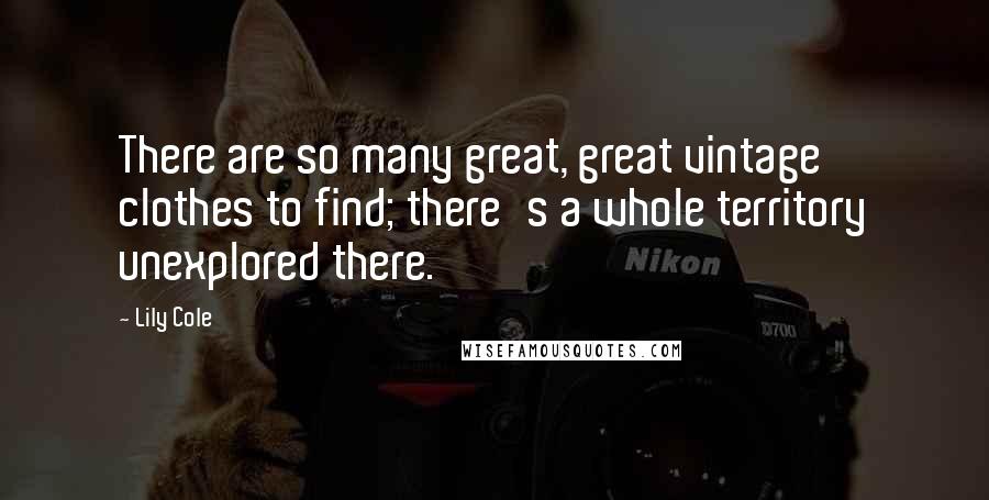 Lily Cole Quotes: There are so many great, great vintage clothes to find; there's a whole territory unexplored there.