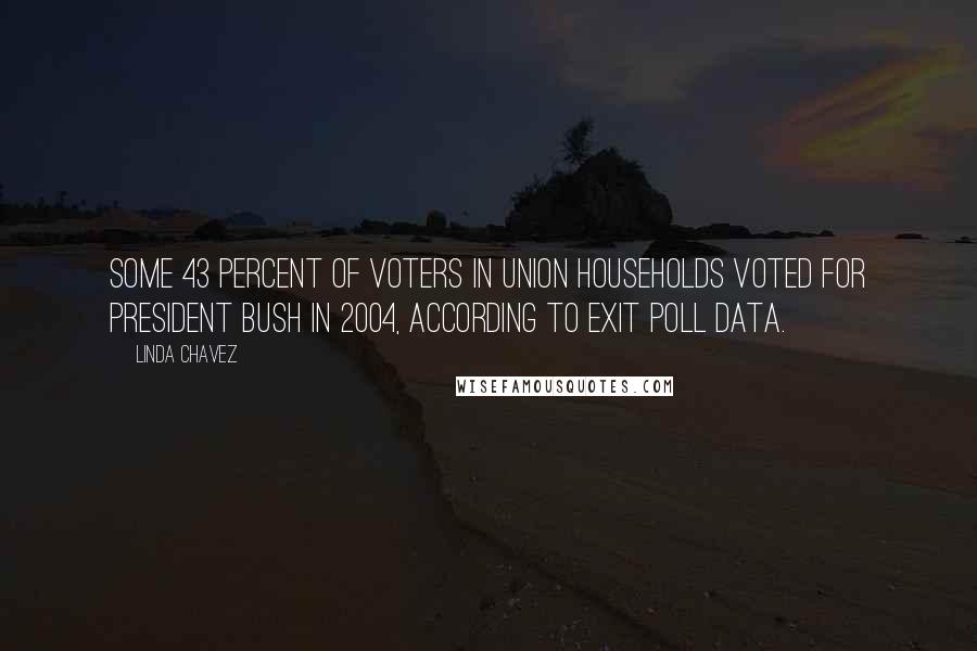 Linda Chavez Quotes: Some 43 percent of voters in union households voted for President Bush in 2004, according to exit poll data.