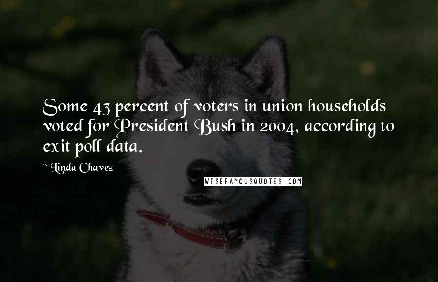 Linda Chavez Quotes: Some 43 percent of voters in union households voted for President Bush in 2004, according to exit poll data.