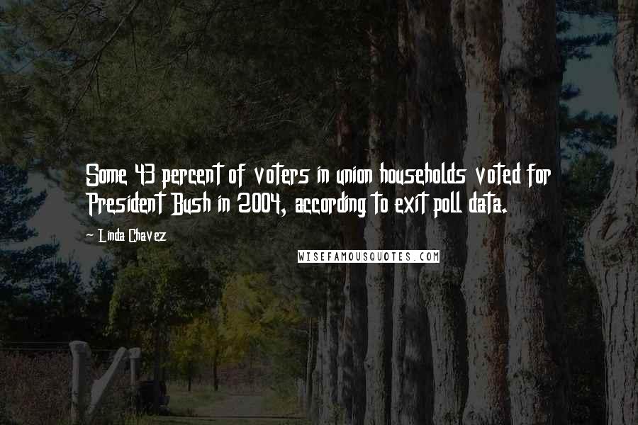 Linda Chavez Quotes: Some 43 percent of voters in union households voted for President Bush in 2004, according to exit poll data.