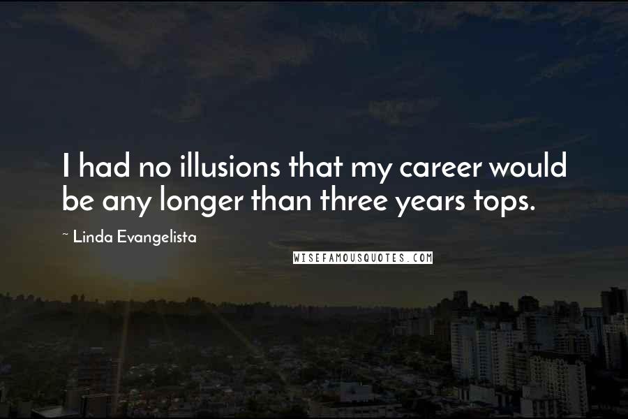 Linda Evangelista Quotes: I had no illusions that my career would be any longer than three years tops.