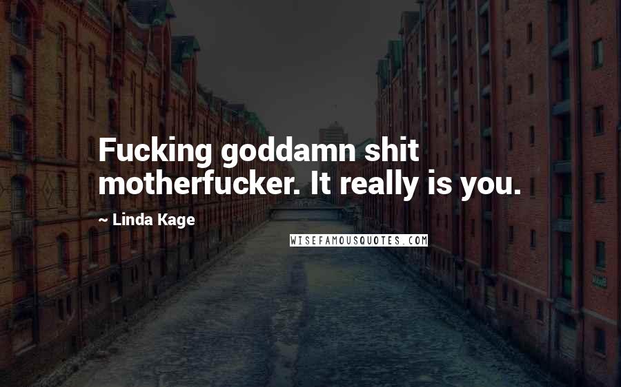 Linda Kage Quotes: Fucking goddamn shit motherfucker. It really is you.