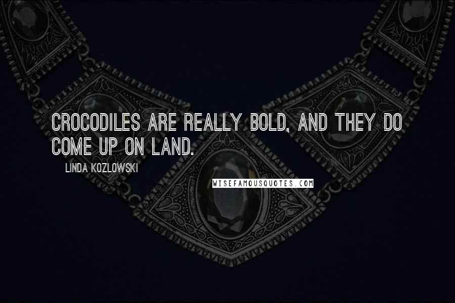 Linda Kozlowski Quotes: Crocodiles are really bold, and they do come up on land.