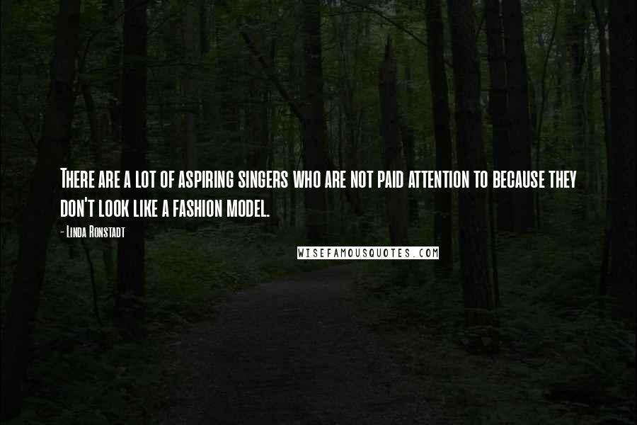 Linda Ronstadt Quotes: There are a lot of aspiring singers who are not paid attention to because they don't look like a fashion model.