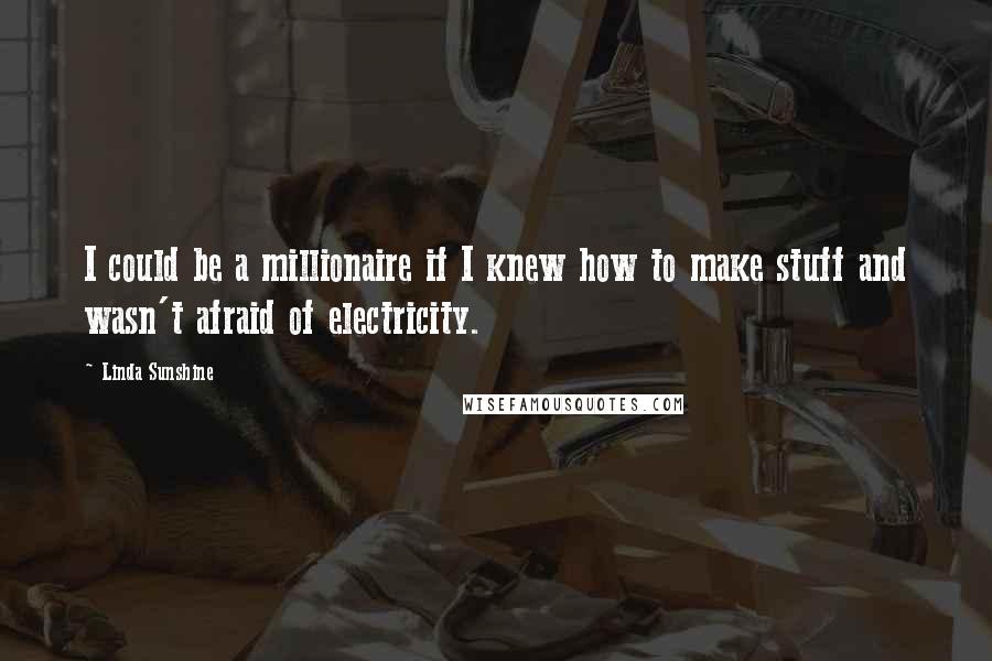 Linda Sunshine Quotes: I could be a millionaire if I knew how to make stuff and wasn't afraid of electricity.