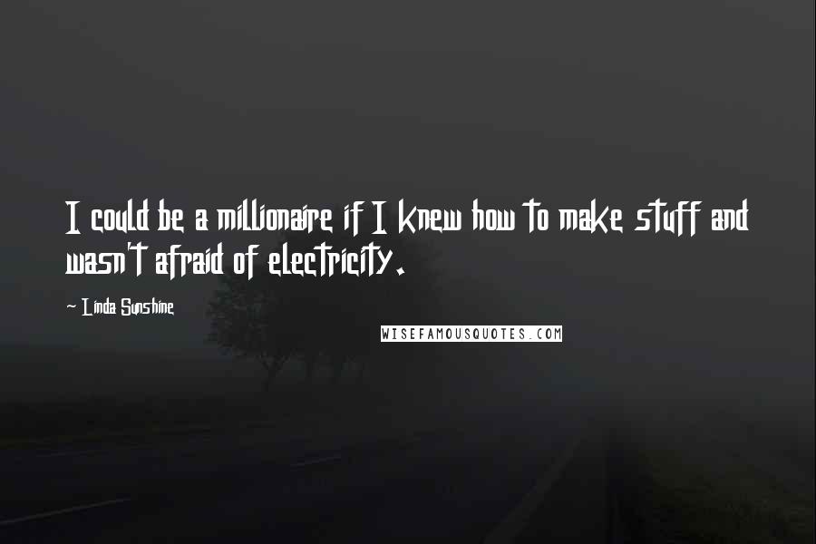 Linda Sunshine Quotes: I could be a millionaire if I knew how to make stuff and wasn't afraid of electricity.