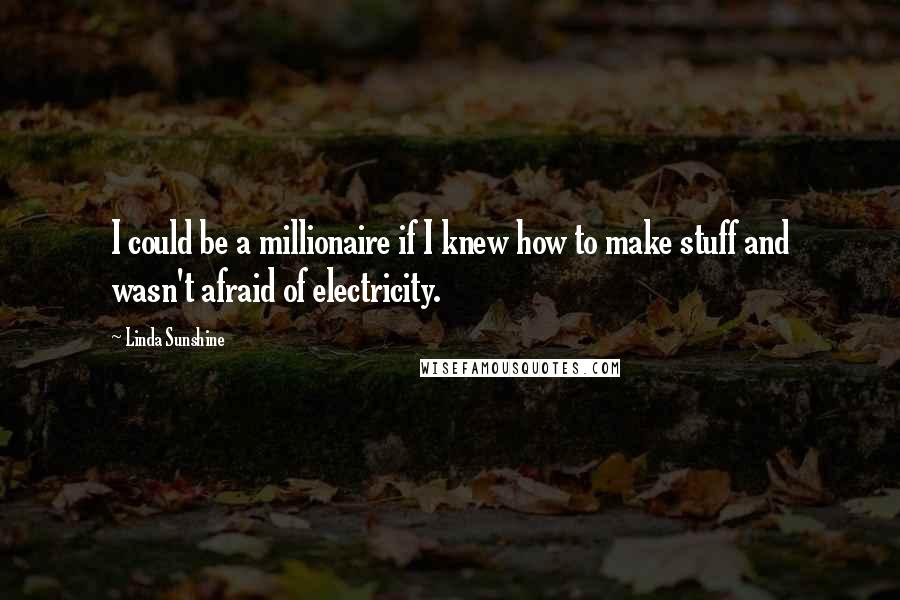 Linda Sunshine Quotes: I could be a millionaire if I knew how to make stuff and wasn't afraid of electricity.