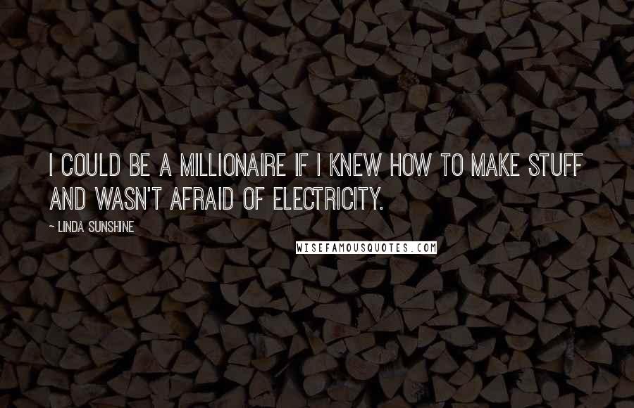 Linda Sunshine Quotes: I could be a millionaire if I knew how to make stuff and wasn't afraid of electricity.